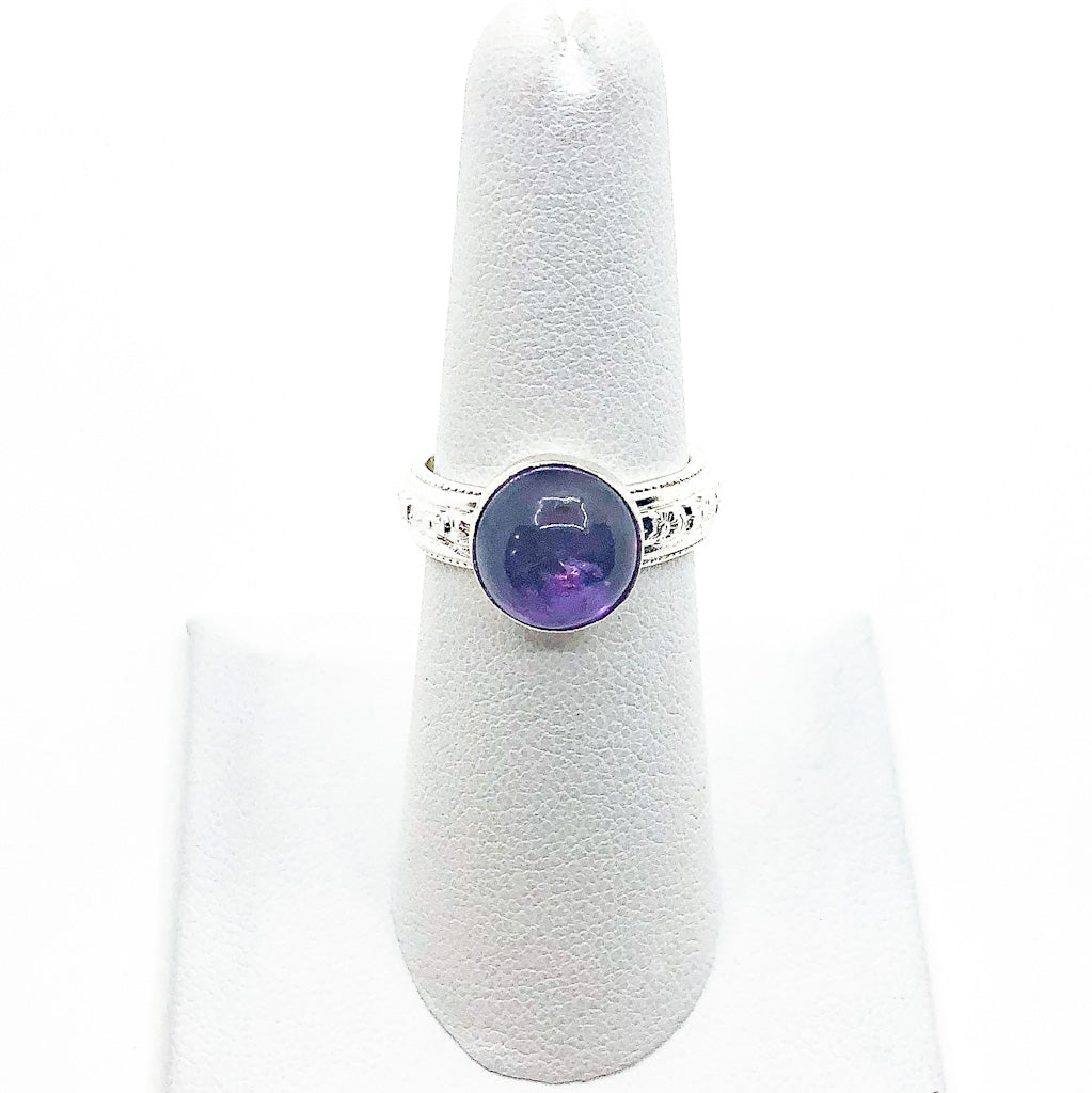 size 6.5 Sterling Princess Ring with Amethyst by Berlin Randall