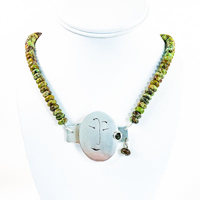 Unmentionables Necklace with Gaspite and Green Tourmaline Beads