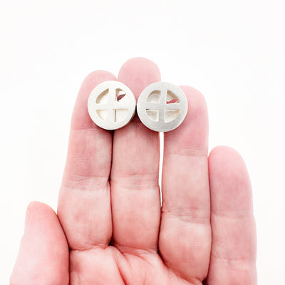 Sterling Round Windows of Opportunity Earrings