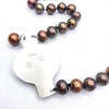back view of Sunstone Necklace with Bronze Pearls and Unmentionables Clasp by Ling-Yen Jones