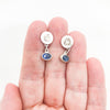 Laur Inspired Sterling Sapphire Earrings with Spiral Post