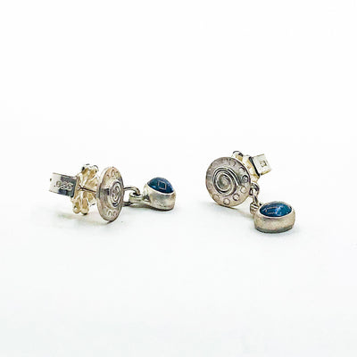 Laur Inspired Sterling Sapphire Earrings with Spiral Post