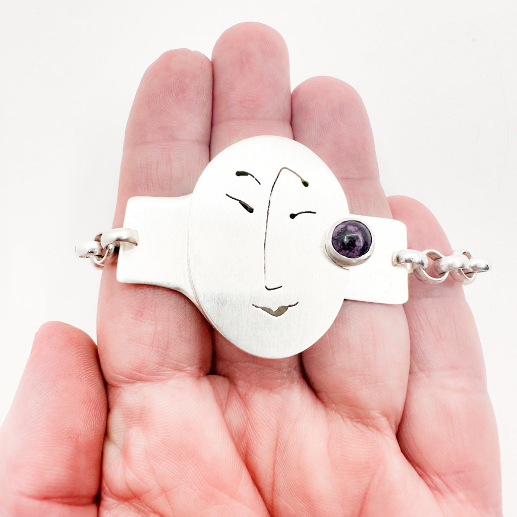 Unmentionables Clasp Bracelet with Sugalite Stone