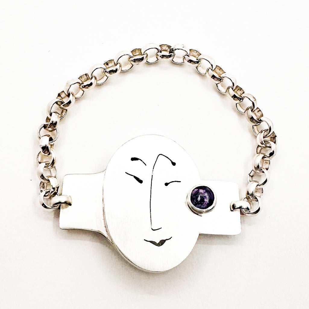 Unmentionables Clasp Bracelet with Sugalite Stone