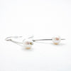 Forged Sterling Earrings with Large White Pearls