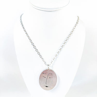 Sterling Large Double Face Necklace