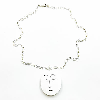 Sterling Large Double Face Necklace