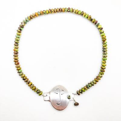 Unmentionables Necklace with Gaspite and Green Tourmaline Beads