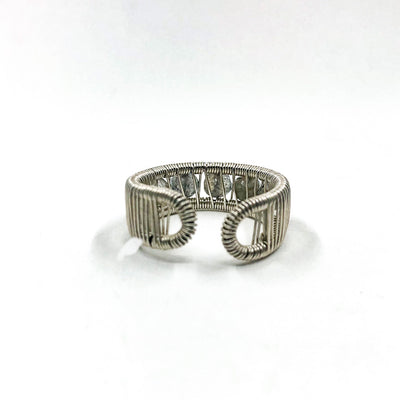 back side view of Sterling Ring with Round Faceted Labradorite Beads by Tana Acton