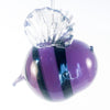 side view of Purple Blown Glass Bee by Jennifer Nauck