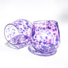 a pair of Purple & Pink Speckled Wine Tumbler by Nate Nardi against white background