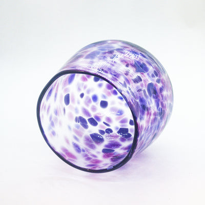 side angle view inside a Purple & Pink Speckled Wine Tumbler by Nate Nardi