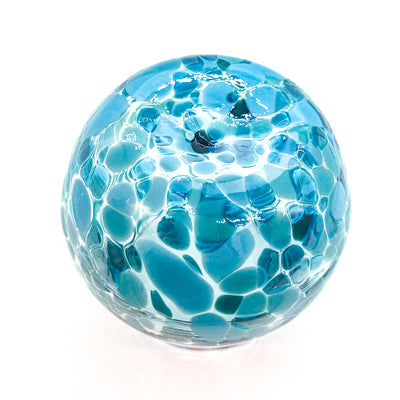 bottom view of Teal Speckled Wine Tumbler by Nate Nardi