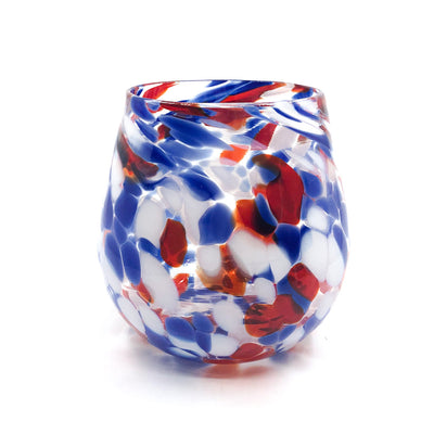 Red, White, and Blue Speckled Wine Tumbler by Nate Nardi