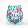 Green, Blue, Pink, and Purple Speckled Wine Tumbler by Nate Nardi