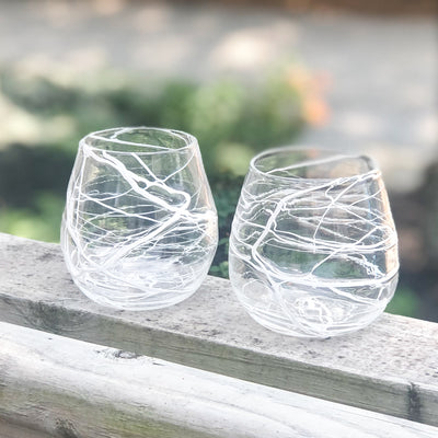 White Zizzle Wine Tumbler
