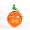 Large Clear Orange Pumpkin with Curly Green Stem