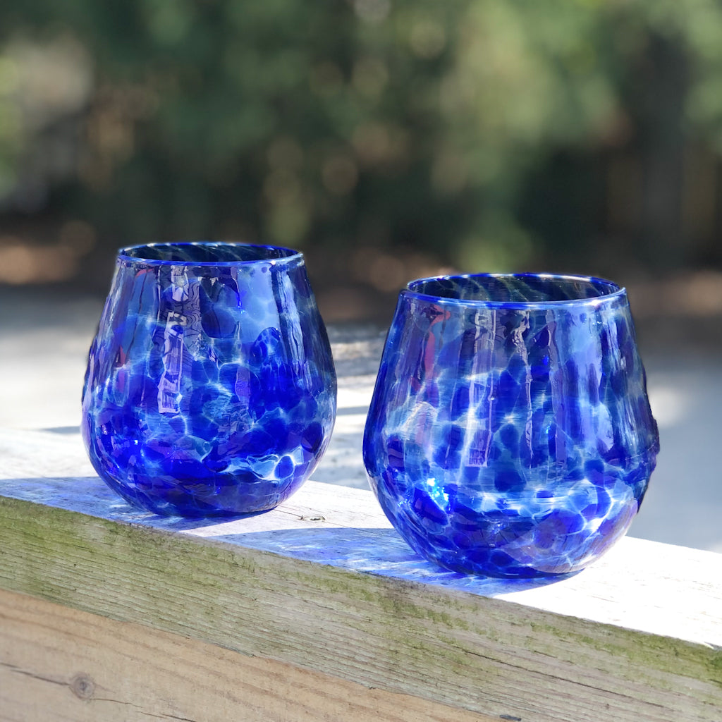 Cobalt Speckled Wine Tumbler