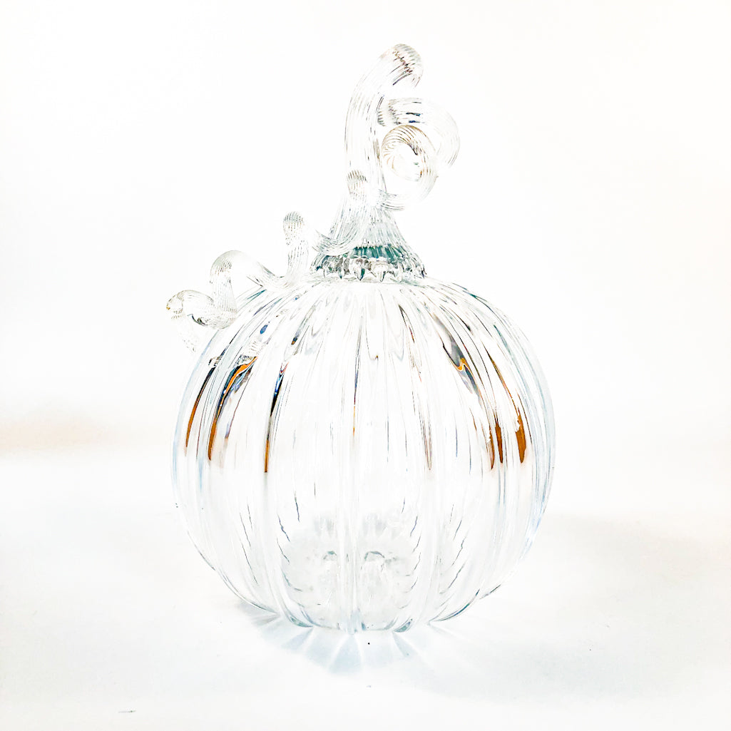 Large Clear Pumpkin with Curly Stem
