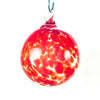 Small Speckled Red Glass Ball Ornament