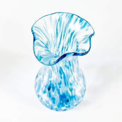 Aqua Wavy Spotted Vase