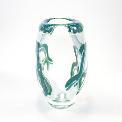 side view of Figure 8 Clear Glass Vase by David Goldhagen