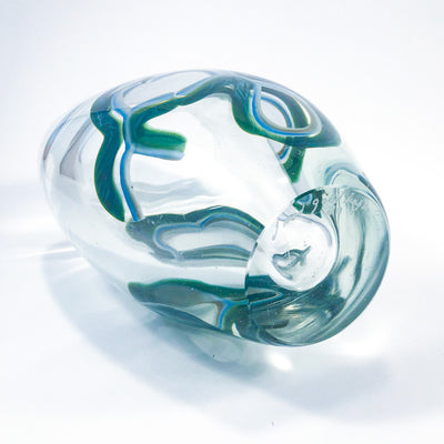 bottom side view of Figure 8 Clear Glass Vase by David Goldhagen