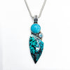Sterling, 18k, Shattuckite, Amazonite, and Apatite Necklace