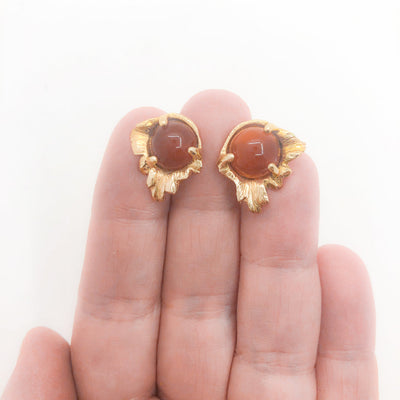 14k Gold Carnelian Earrings