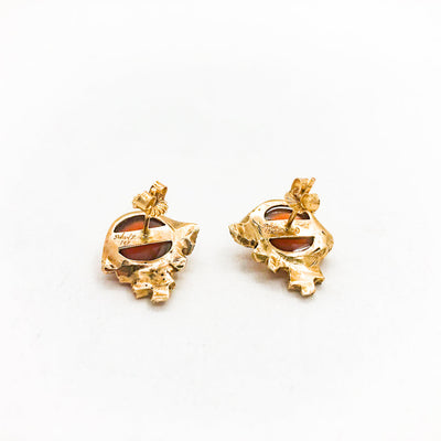 14k Gold Carnelian Earrings