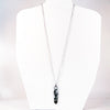 Sterling Plume Agate with White Druzy and Black Knight Druzy Necklace