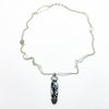 Sterling Plume Agate with White Druzy and Black Knight Druzy Necklace