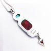 Sterling Sonoran Sunrise, Garnet and Apatite Necklace