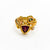 18k Rose, Yellow, and Green Gold Ring with Garnet and Sapphires