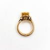 14k Gold Ring with Citrine and Diamonds