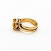 14k Gold Ring with Citrine and Diamonds