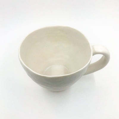 over top angle view of White Latte Cup by Nona Kelhofer