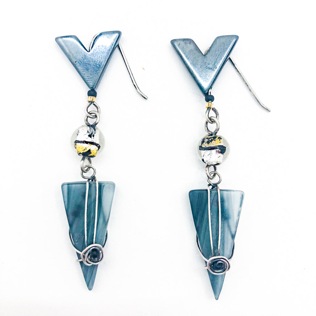 Asymmetrical Triangle Earrings