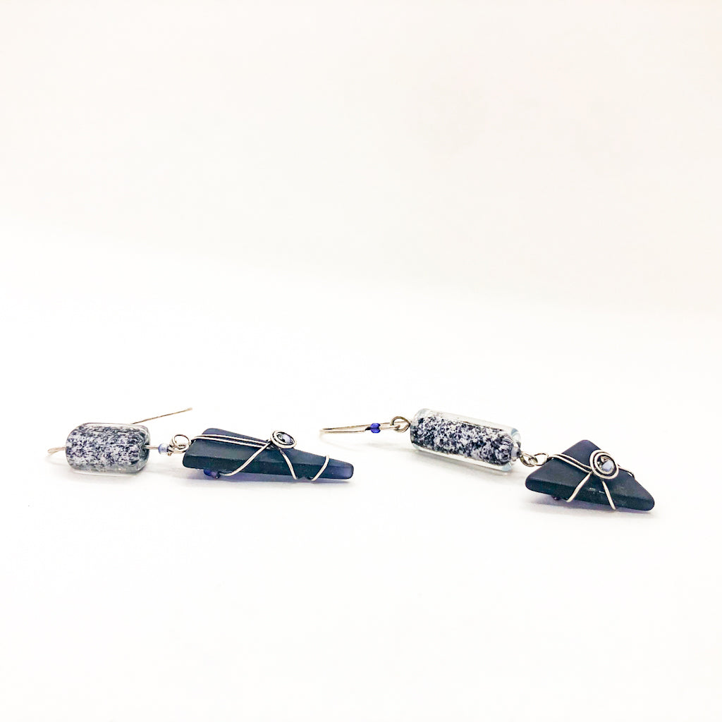 Asymmetrical Purple  Earrings