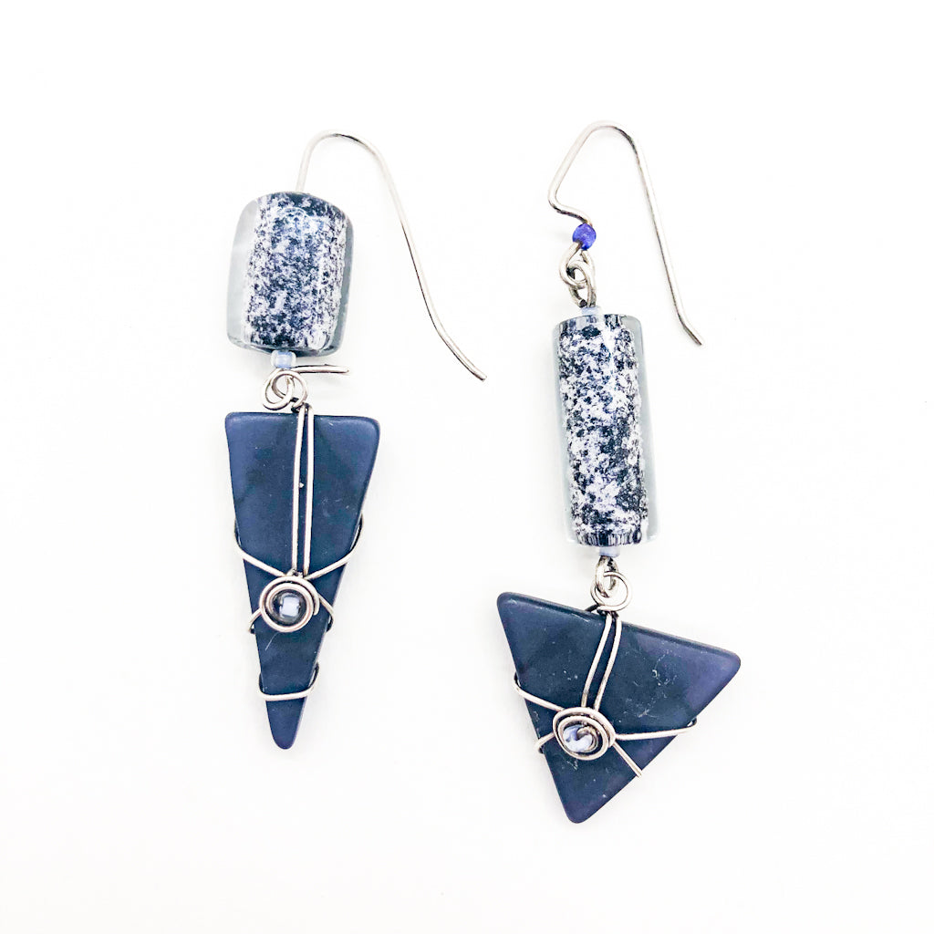 Asymmetrical Purple  Earrings