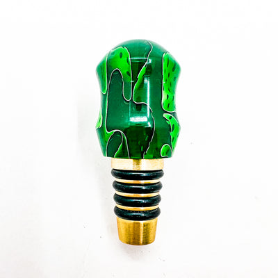 Green Acrylic & Stainless Steel Bottle Stopper