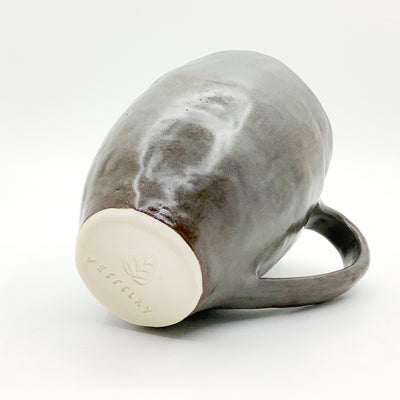 side bottom view of Charcoal Enormous Mug by Nona Kelhofer