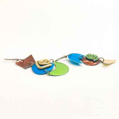 Green, Blue, Copper, and Gold Anodized Aluminum IM Earrings