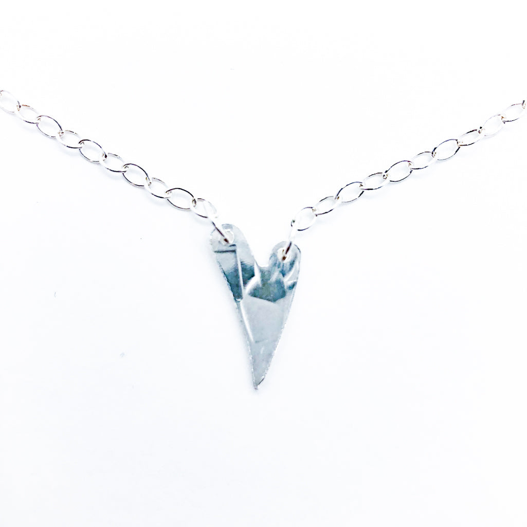 Contemporary Hammered Heart Necklace