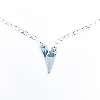Contemporary Hammered Heart Necklace
