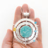 Sterling and 22k Amazonite Solar Chart Necklace