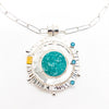 Sterling and 22k Amazonite Solar Chart Necklace
