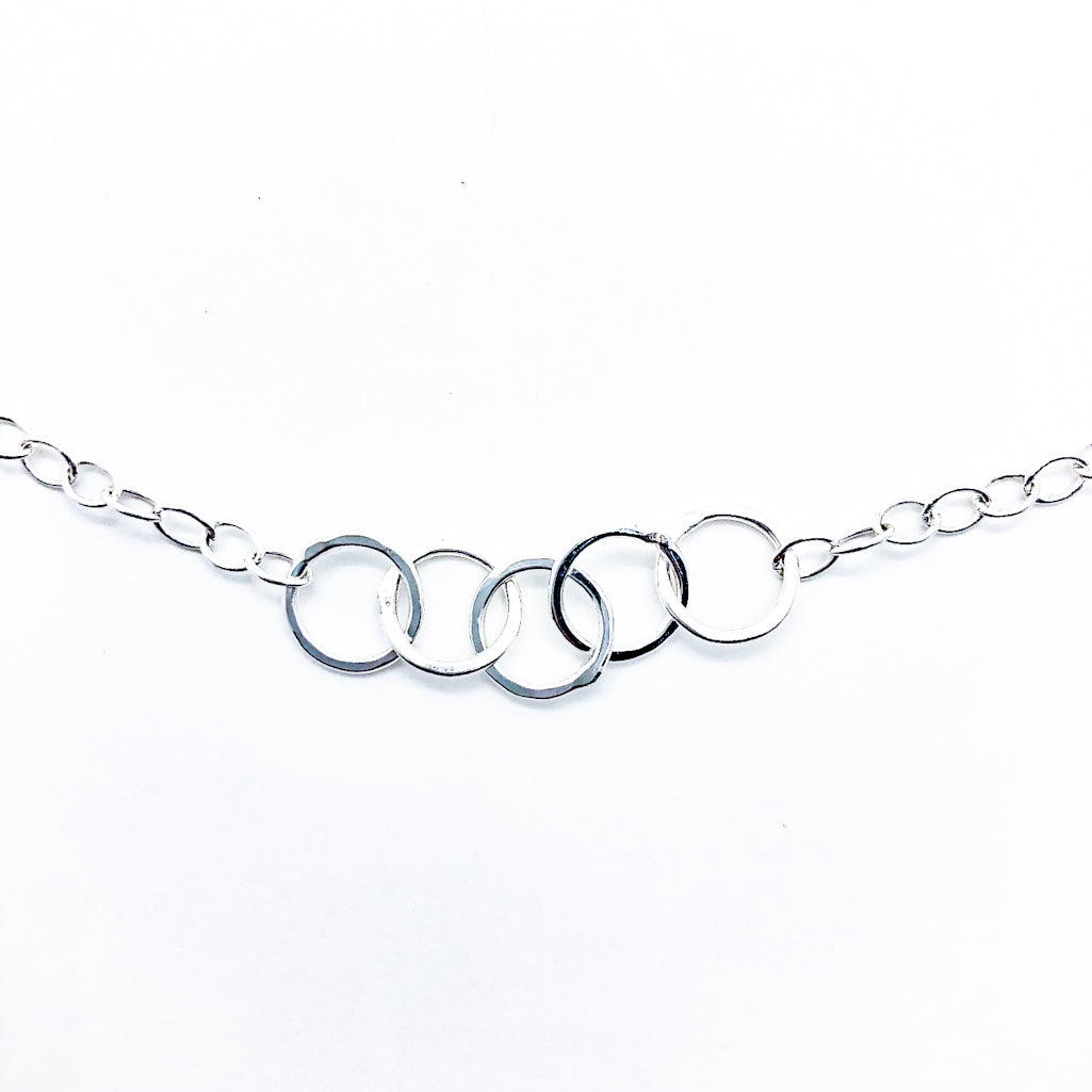 Sterling 5 Circle Maggie Necklace