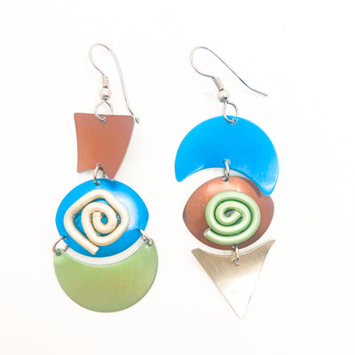 Green, Blue, Copper, and Gold Anodized Aluminum IM Earrings