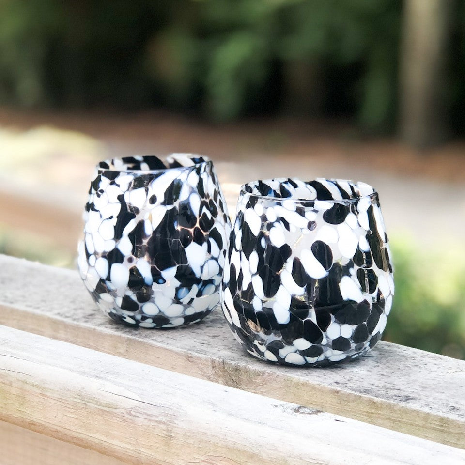 Black & White Speckled Wine Tumbler